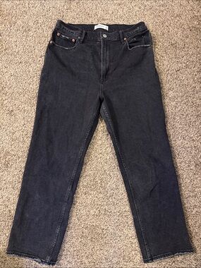 Women’s Black Abercrombie Ankle Straight-Leg Jeans